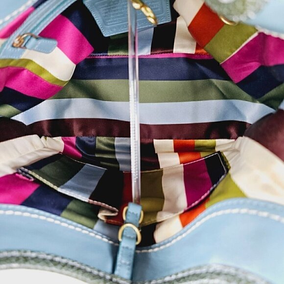 COACH 11012 Ergo Teal Pond Patent Leather Satchel Shoulder Bag 65th Anniversary - Picture 13 of 16